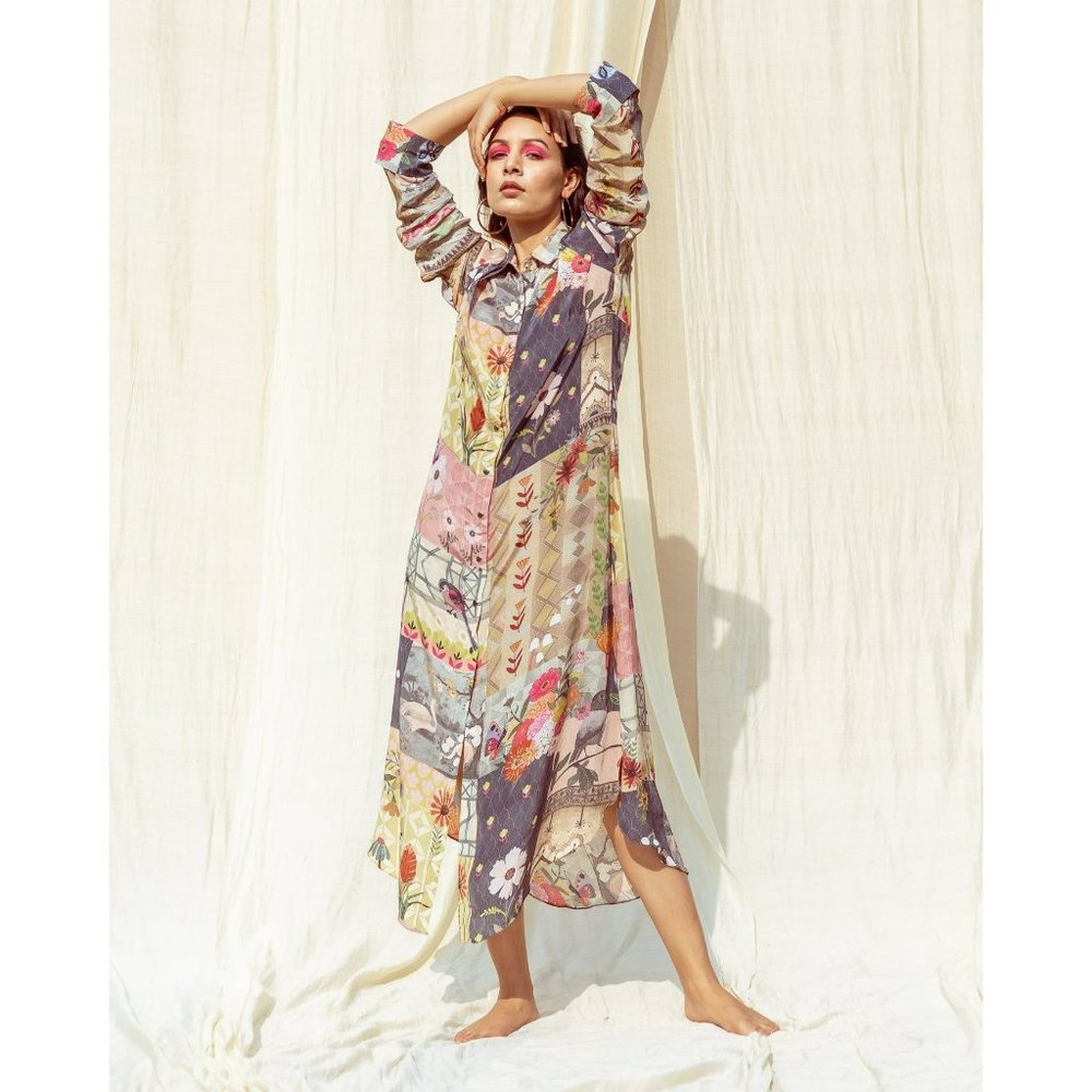 Colombia Women's Floral Print Shirt Tunic Cover Up One Size